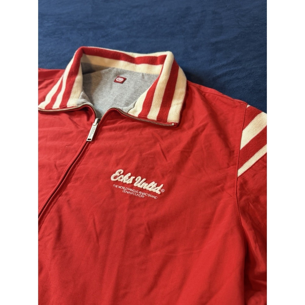 Vtg Ecko Unltd Rhino Track Jacket Mens 2XL Red Reversible Windbreaker Full Zip